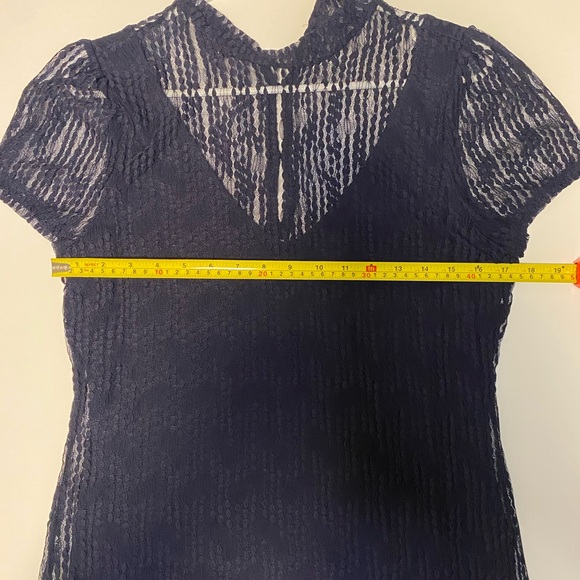 RW& Co Navy blue camisole with lace overlay - Picture 3 of 6